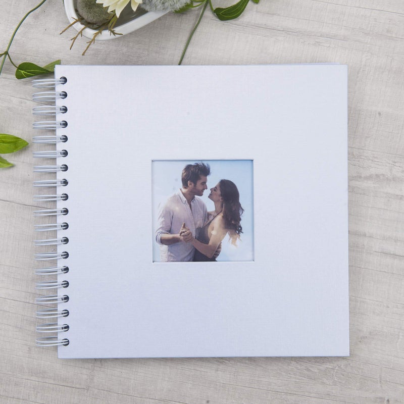 Gearchic 10 x 10 Inch DIY Scrapbook Photo Album with Window Design Cover 80 Pages Craft Paper Memory Book for Weeding Anniversary Travel and Baby (White) - Image 2